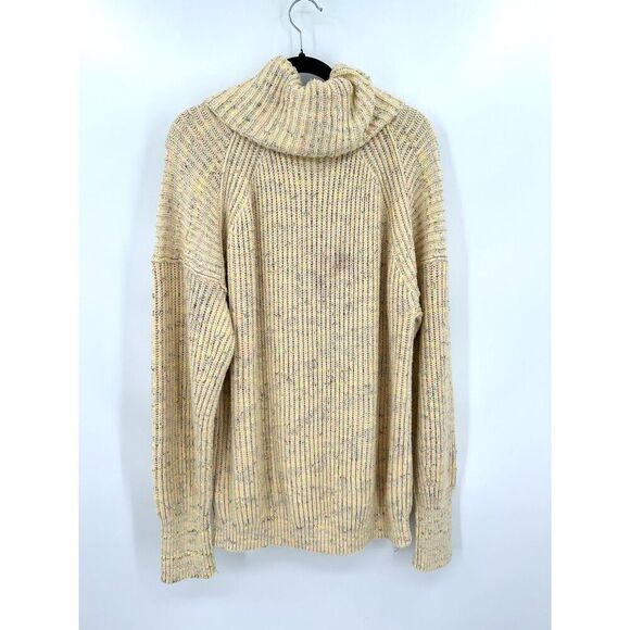 FREE PEOPLE Leo Cream Speckled Oversized Knit Cowl Neck Tunic Sweater Medium - Picture 4 of 8